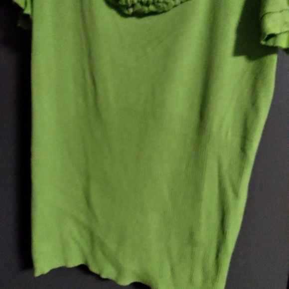 CATO NWT GREEN SHORT SLEEVE WOMENS SWEATER TOP. SIZE MEDIUM - Picture 3 of 7